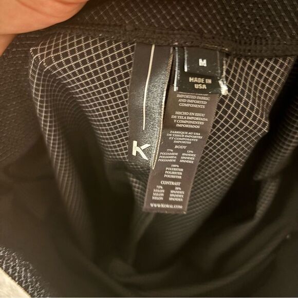 Koral Playa Mid Rise Textured Mesh Panel Legging in Black- Size Medium - Picture 8 of 9